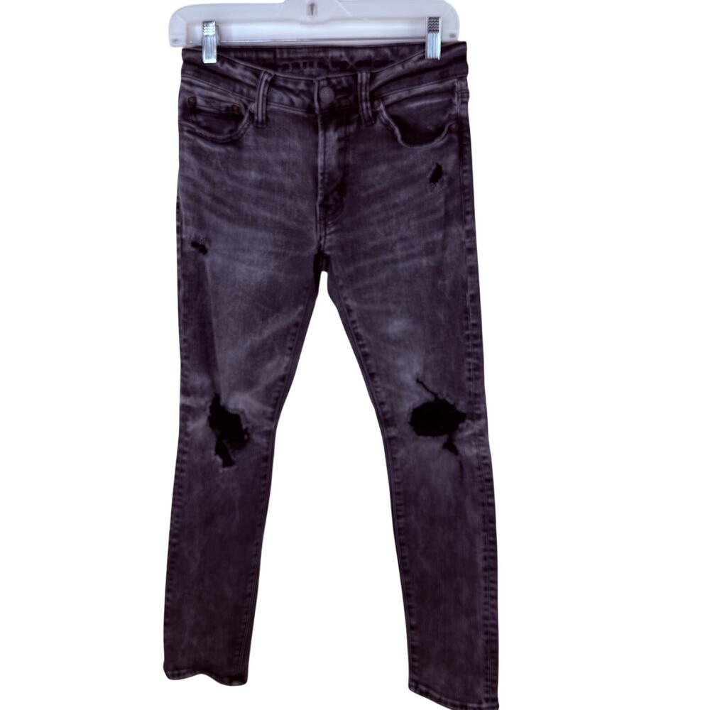 American Eagle Men's Ne(X)t Level Flex Distressed Gray Skinny Jeans SIZE 26x28